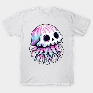 Pastel Goth Colorful Skull Jellyfish T-Shirt